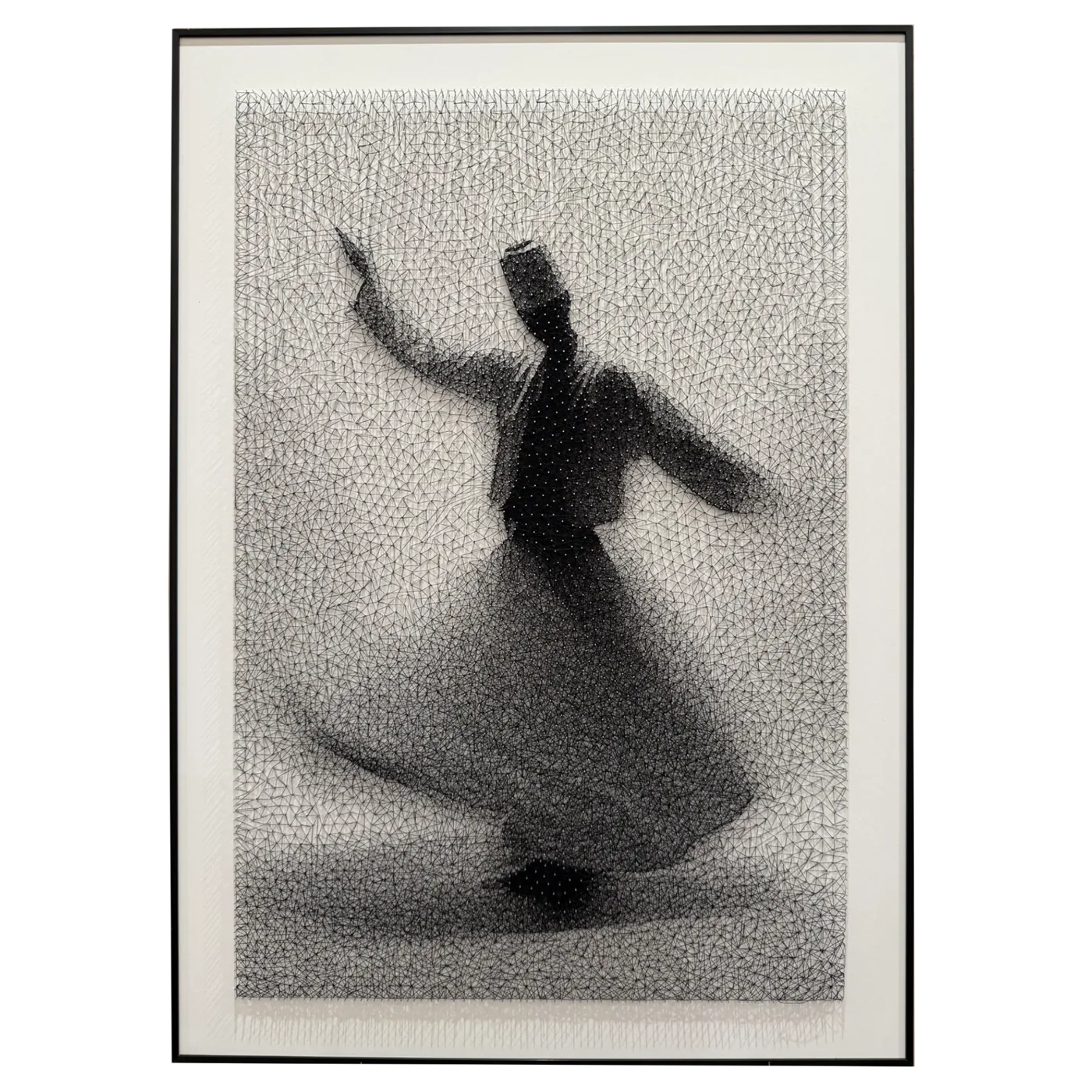 Complete framed Dervish thread artwork